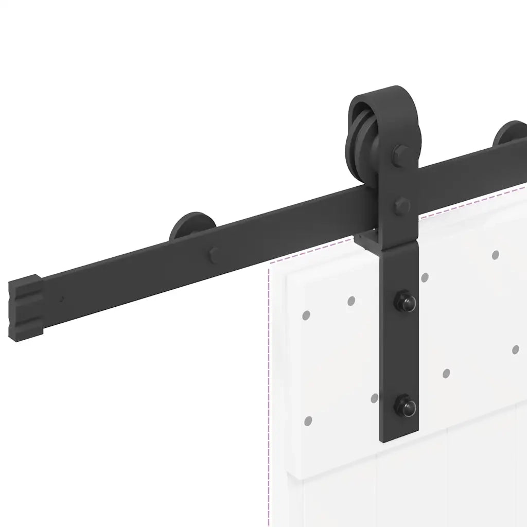 Kit di Binari per Porte Scorrevoli 200 cm Acciaio Nero CFW9513241