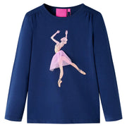 Maglietta da Bambina Maniche Lunghe Blu Marino 104cod mxl 117202