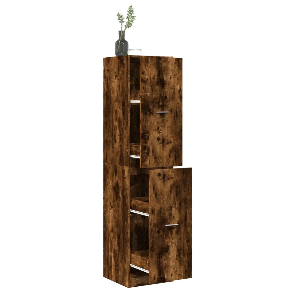 Armadietto da Farmacia Rovere Fumo 40x41x174,5 cm in Truciolato
