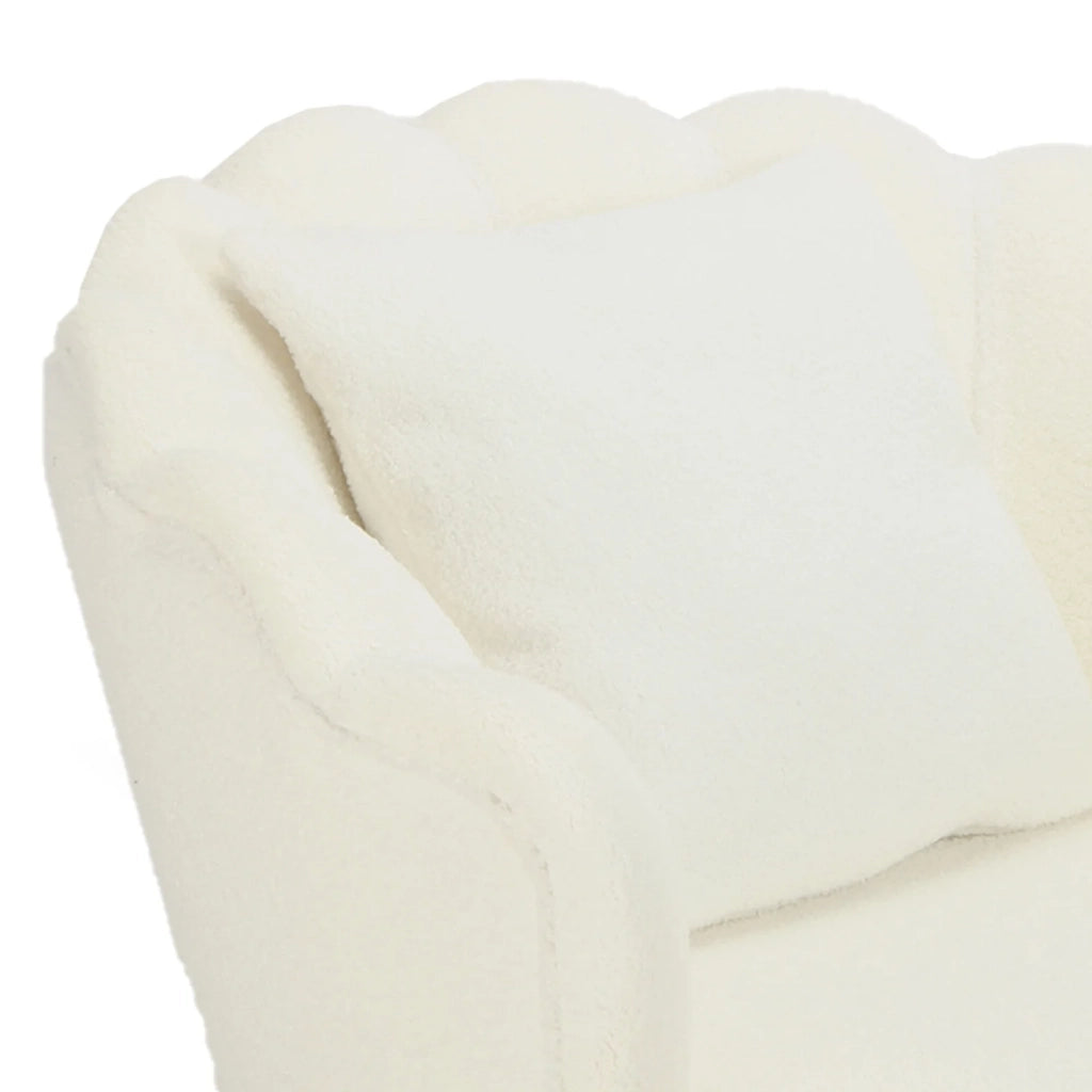 POLTRONA DAHLIA VELLUTO BOUCLÈ PANNA CON CUSCINO