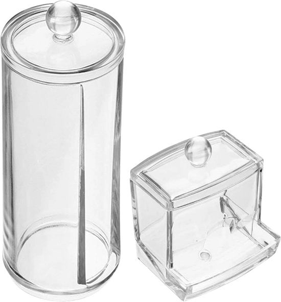 Contenitore per dischi di spugna, Scatola per stecche di spugna in acrilico, Contenitore per dischi di spugna con coperchio, Organizzatore cosmetico trasparente, Scatola per stecche di spugna, Contenitore per dischi di spugna