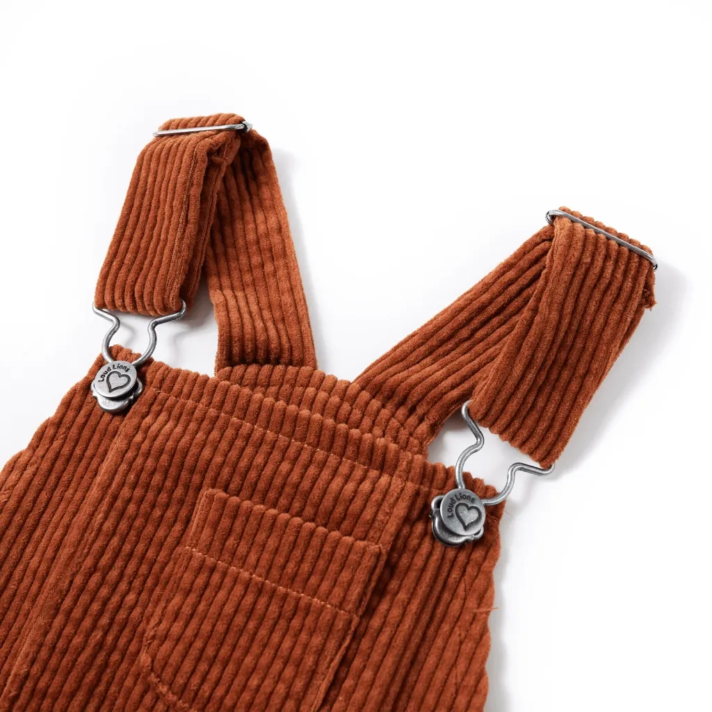 Abito Scamiciato da Bambina Velluto a Coste Cognac 116 CFW9695507
