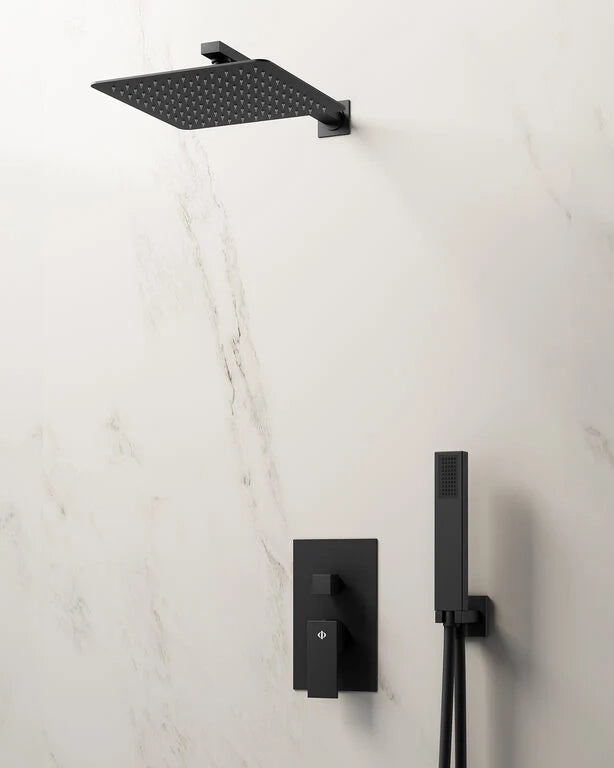 Set doccia da incasso Orion Nero Monomando rocicador a pared DUCHA.ES
