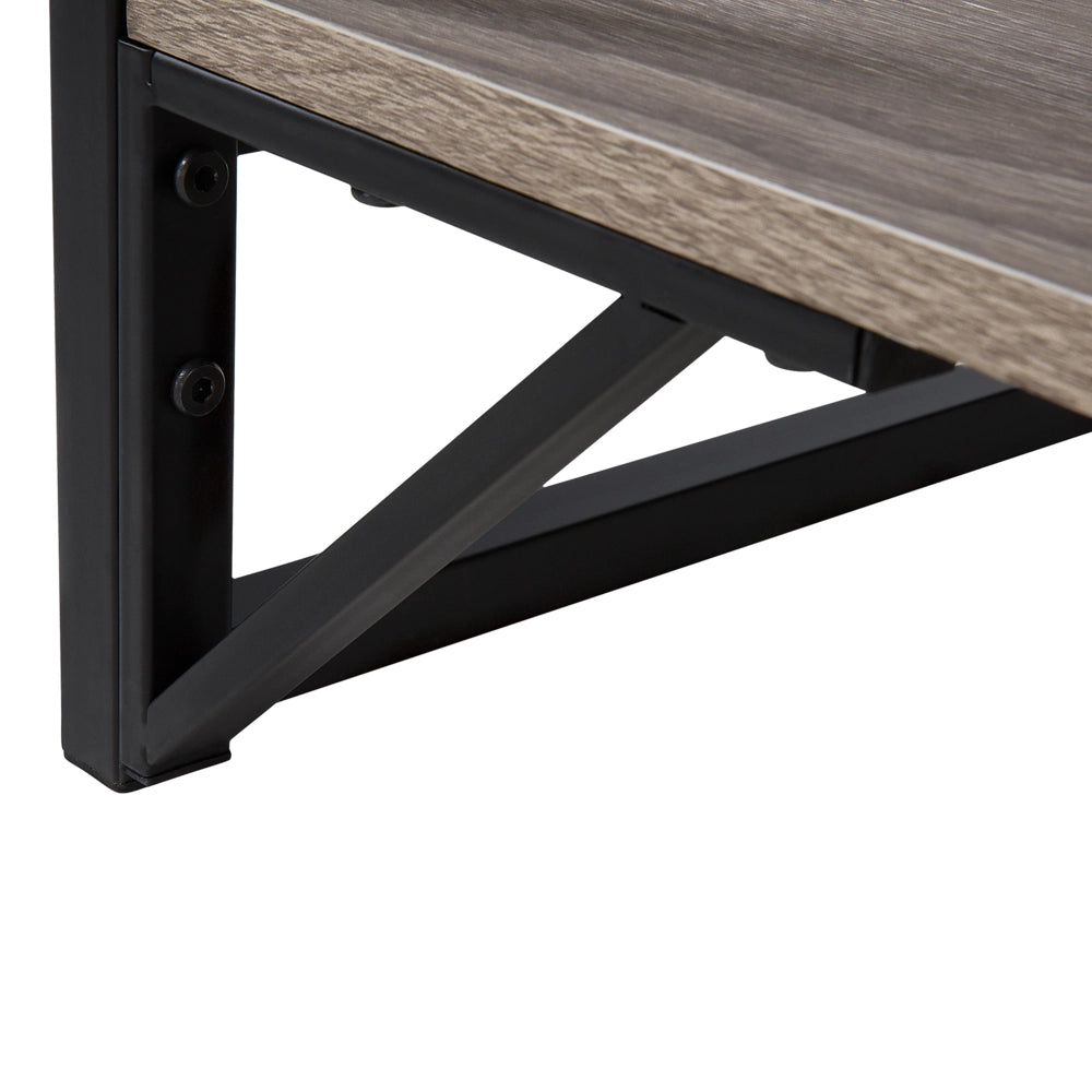 Tavolino da caffè Piano in legno color tortora Ripiano con struttura in metallo Nero 120 x 60 cm Piano in truciolare