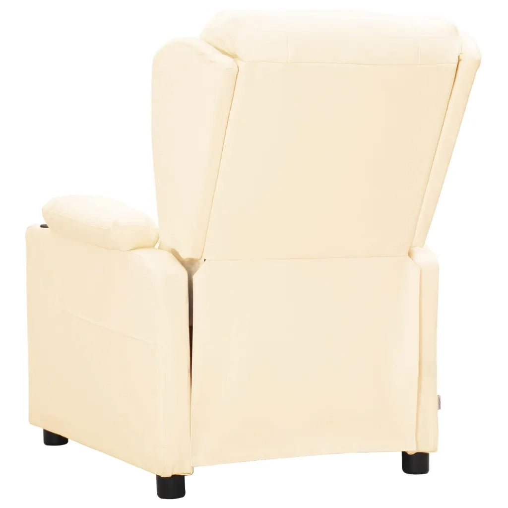 Poltrona Reclinabile Crema in Similpelle 339071