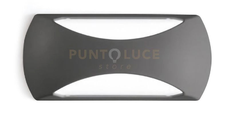 GPL253- APPLIQUE PER ESTERNI GRIGIO ANTRACITE A LED 4000K 1050LM 12W 23CM BIEMISSIONE