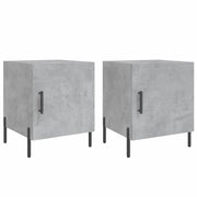 Set di 2 Comodini | Armadio da Notte | Mobiletto da notte Grigio Cemento 40x40x50 cm in Legno Multistrato