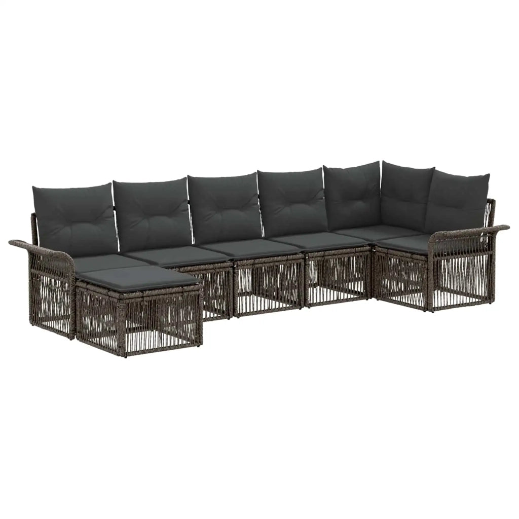 Set Divano da Giardino 7 pcs Grigio polyrattan 3434903