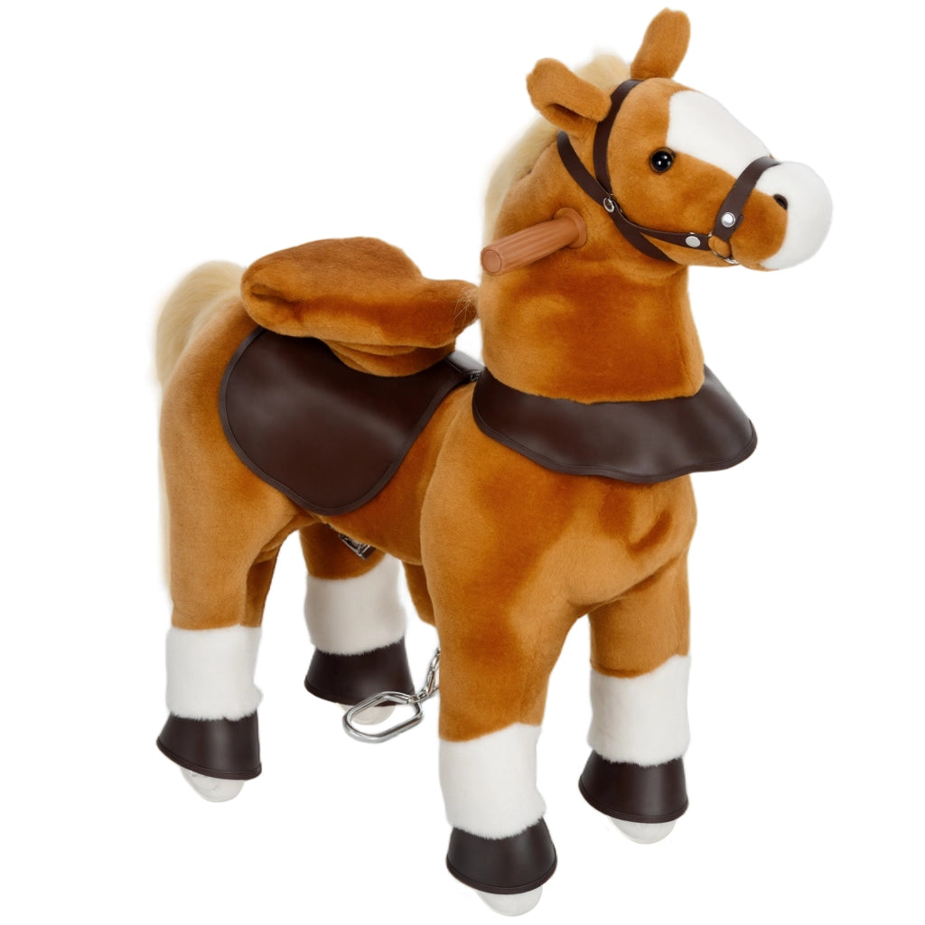 Cavallo a Dondolo con Ruote per Bambini ¨C zephmum ¨C Marrone 70x28x70 cm
