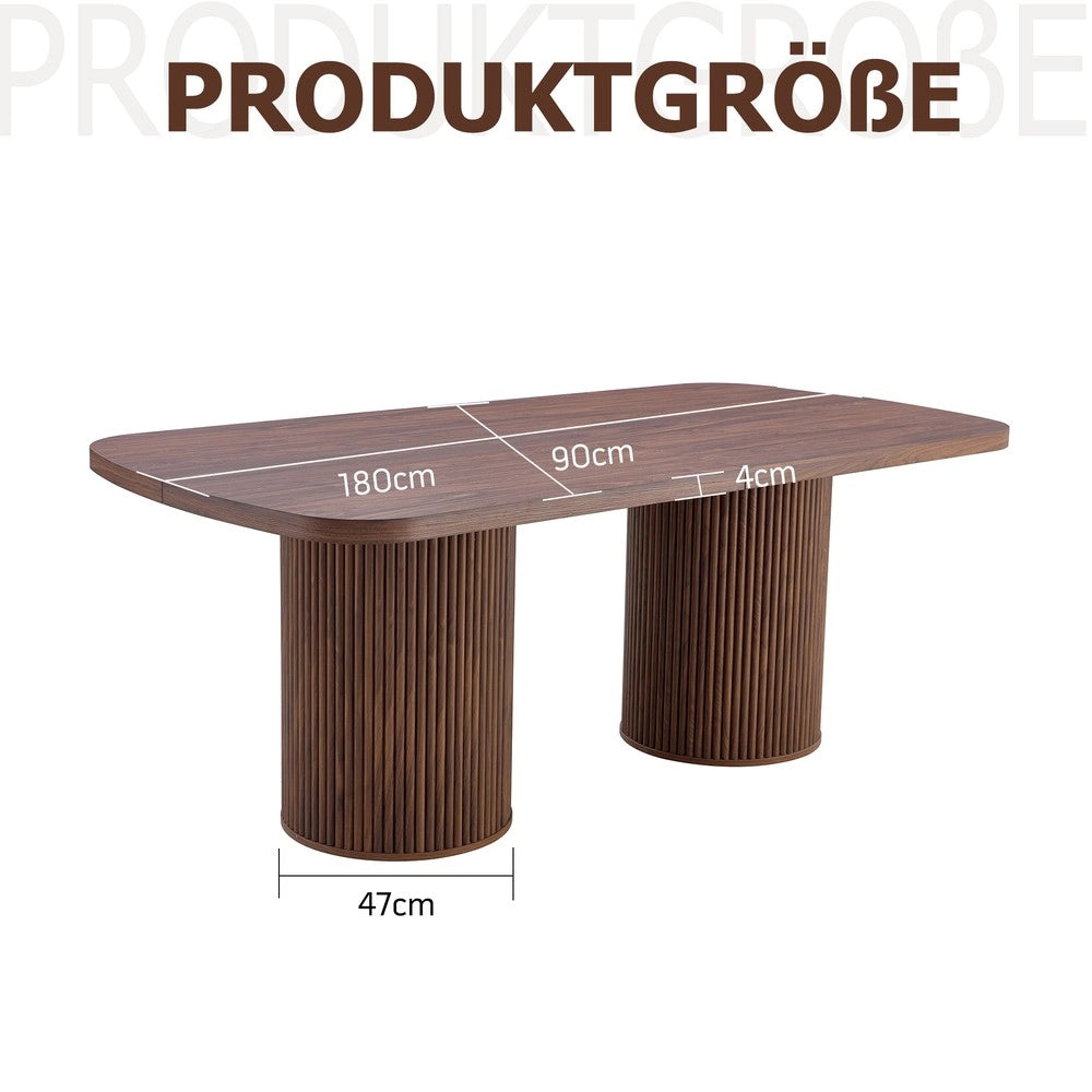 Tavolo da Pranzo Ovale con Piano MDF Effetto Legno ¨C MINIMAL ¨C Design Moderno