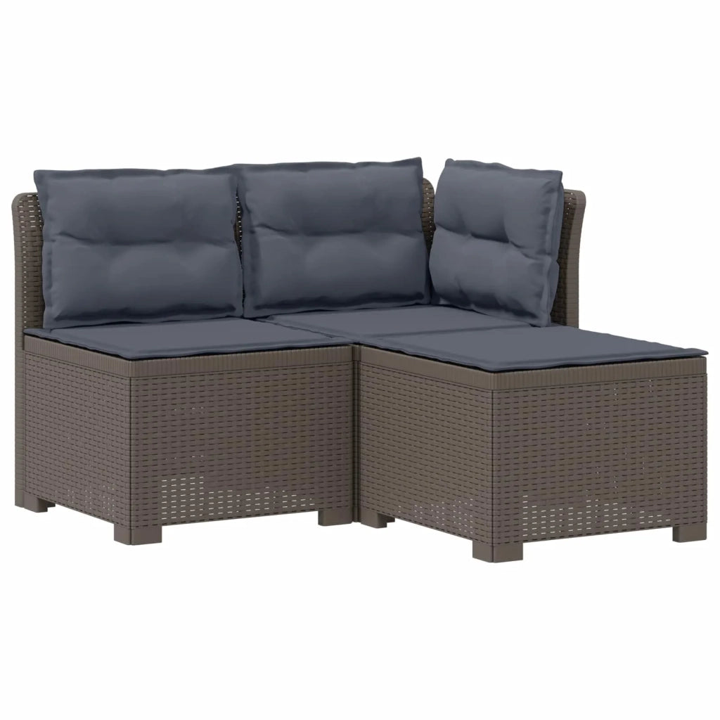Divano da giardino 3 posti con cuscini in look rattan PP 8011919