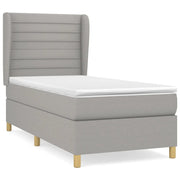 Letto singolo | Letto per adulti | Giroletto a Molle con Materasso Grigio Chiaro 90x200 cm Tessuto