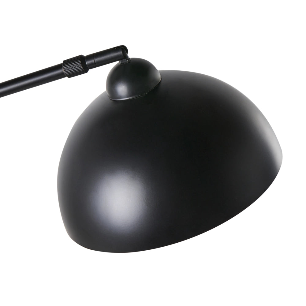 Lampada da terra a braccio struttura in metallo e paralume regolabile nero in stile moderno per soggiorno e camera da letto