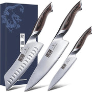 Set di coltelli da cucina 3 pezzi in acciaio inossidabile - stile giapponese coltelli da cucina