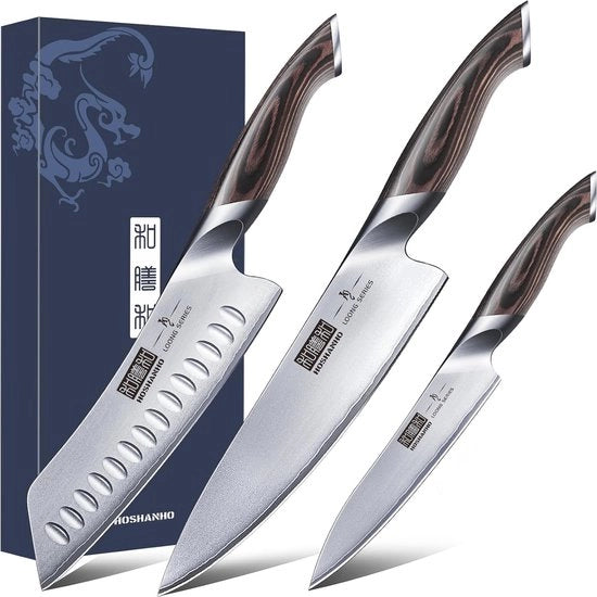 Set di coltelli da cucina 3 pezzi in acciaio inossidabile - stile giapponese coltelli da cucina