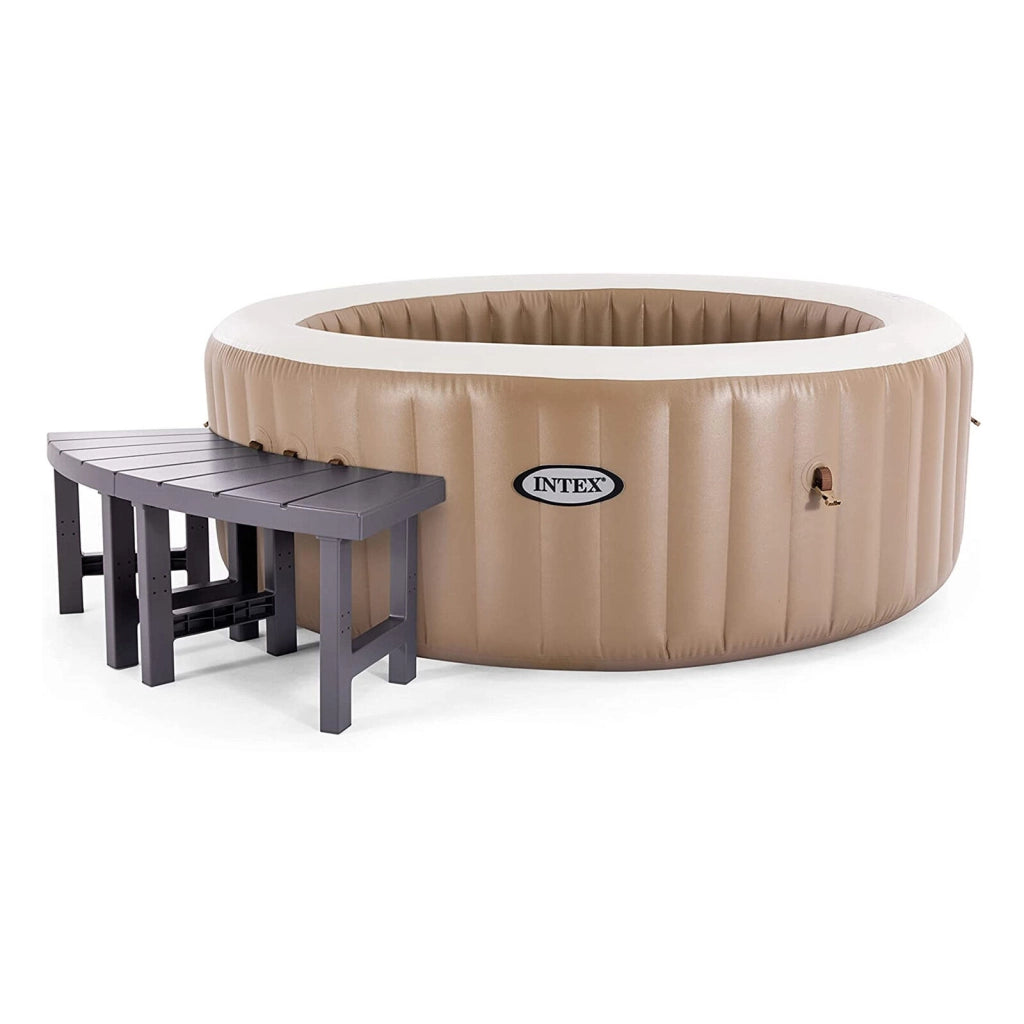 Intex Spa Set di 2 Tavolini Altezza: Media Accessorio per Vasca idromassaggio Marrone Scuro Media