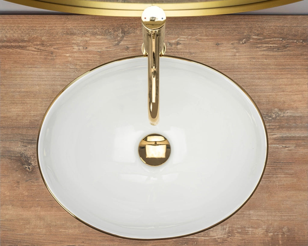 Lavabo Da Appoggio Rea Sofia Gold Edge