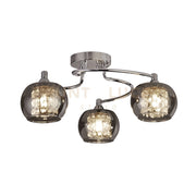 Lovell 3Lt Flush - Metallo cromato, vetro fumé e cristallo