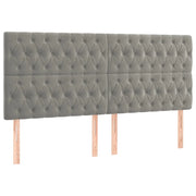 Testiera | Testata Grigio Chiaro 180x7x118/128 cm Velluto