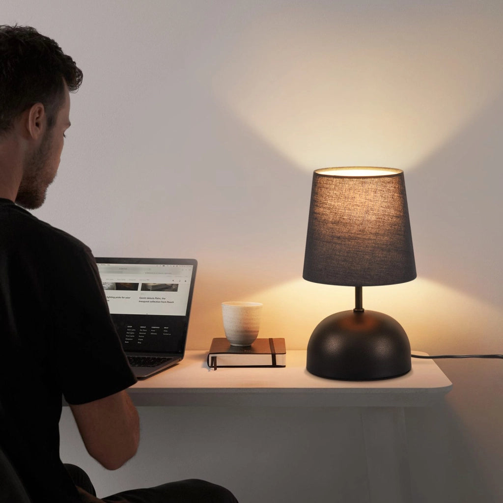 ZMH Lampada da tavolo E14 nera lampada da comodino moderna 40W adatta per camere da letto e uffici