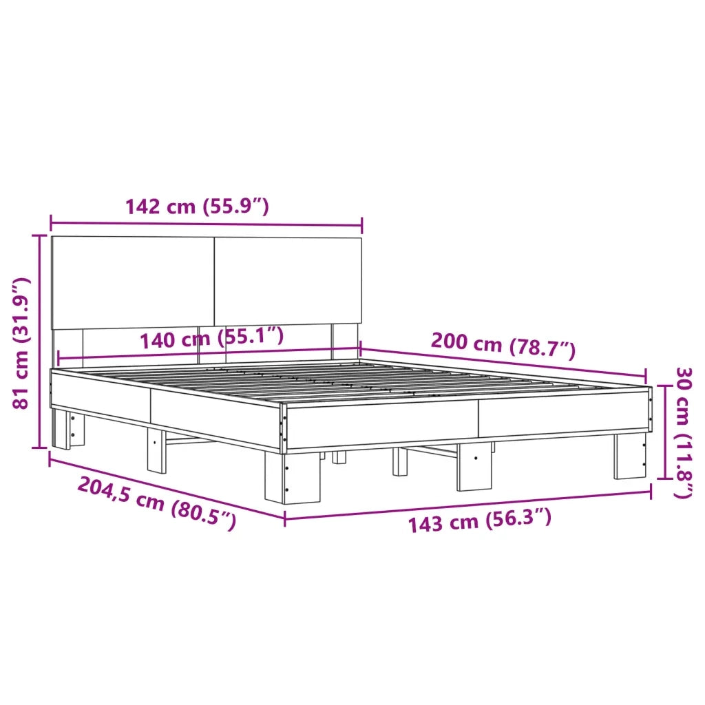Giroletto Rovere Sonoma 140x200 cm in Legno Multistrato Metallo