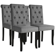 Sedie da Pranzo 4 pz Grigio Scuro in Tessuto cod mxl 12089