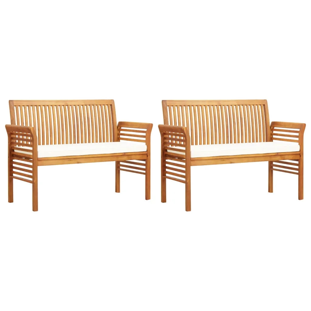 Set da Pranzo per Esterni 5pz con Cuscini Legno Massello Acacia 3120459