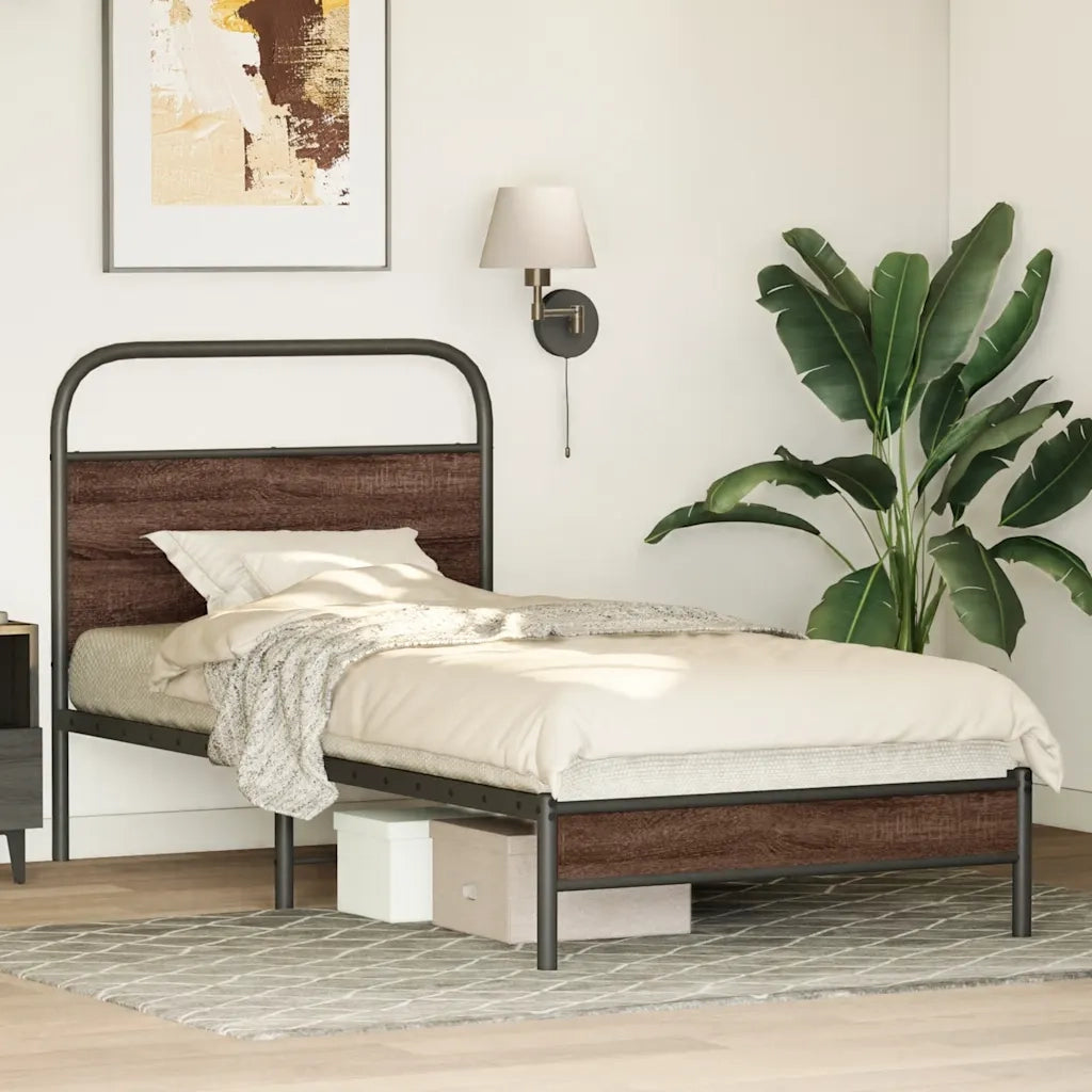 Giroletto senza Materasso Rovere Marrone 90x190cm in Truciolato 4100456