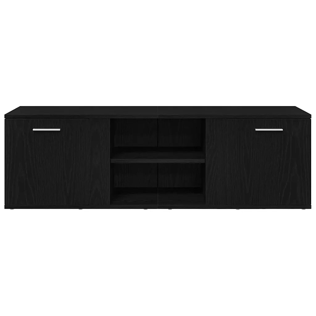 Mobile TV Rovere Nero 120x34x37 cm in Legno Multistrato 862475