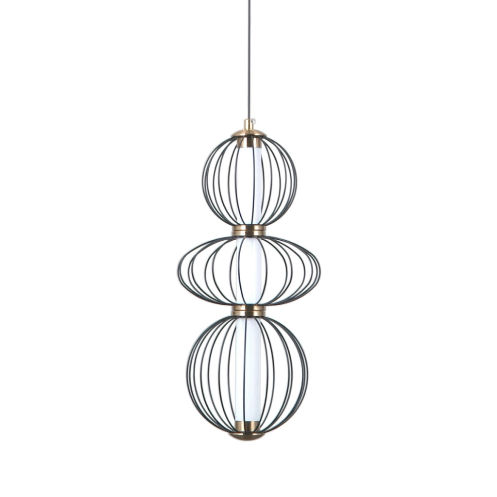 Lampada a sospensione moderna nera opaca a gabbia LED 10W Italux