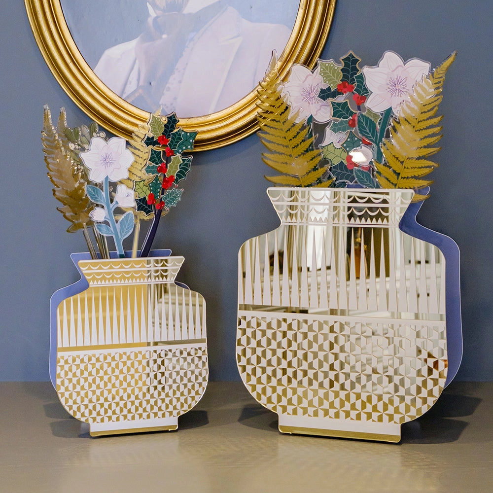 VASO FENICE PICCOLO IN CRISTALLO ACRILICO DECORATO OSLO