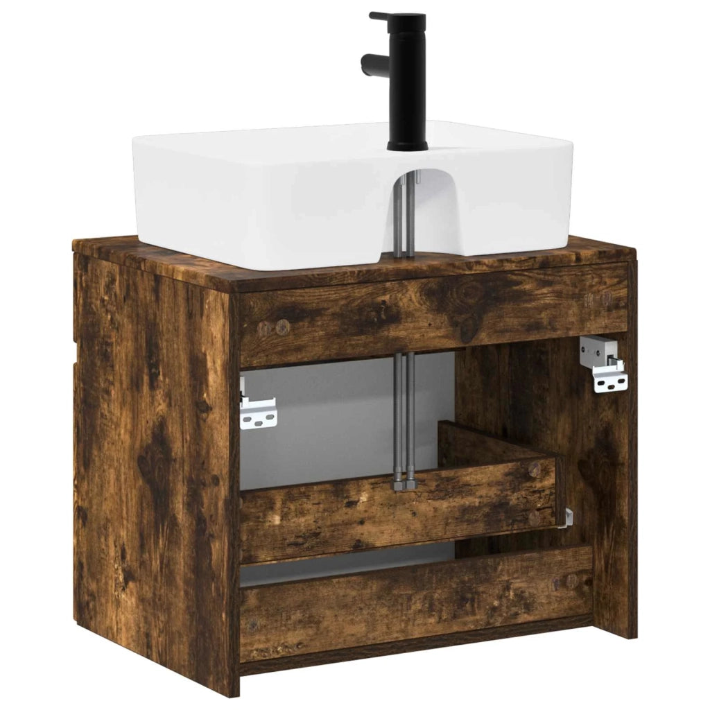 Set di mobili per il bagno Rovere Fumo Legno ingegnerizzato 3404295