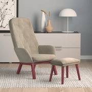 Poltrona Relax con Poggiapiedi Grigio Chiaro in Velluto cod mxl 13644