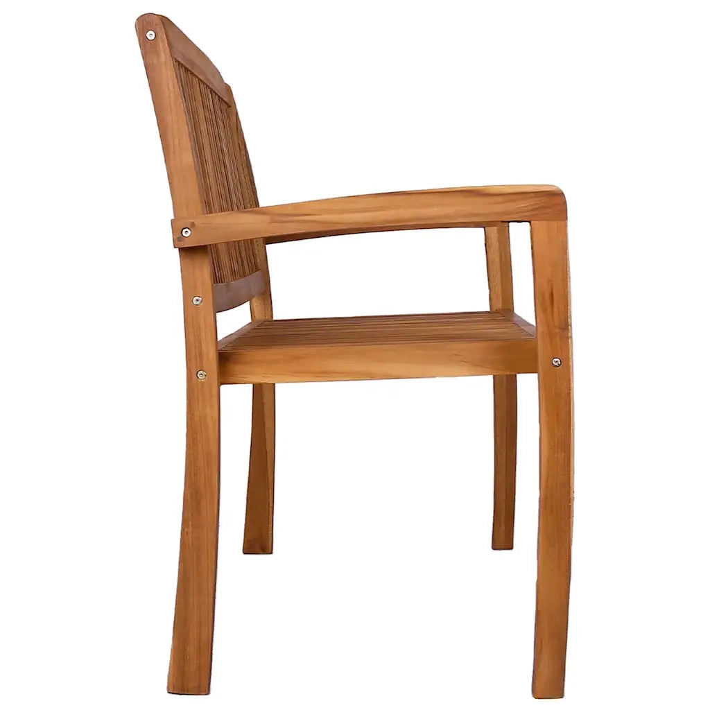 Panchina Giardino | Panca da Giardino Impilabile 2Posti 120cm Legno Massello Teak