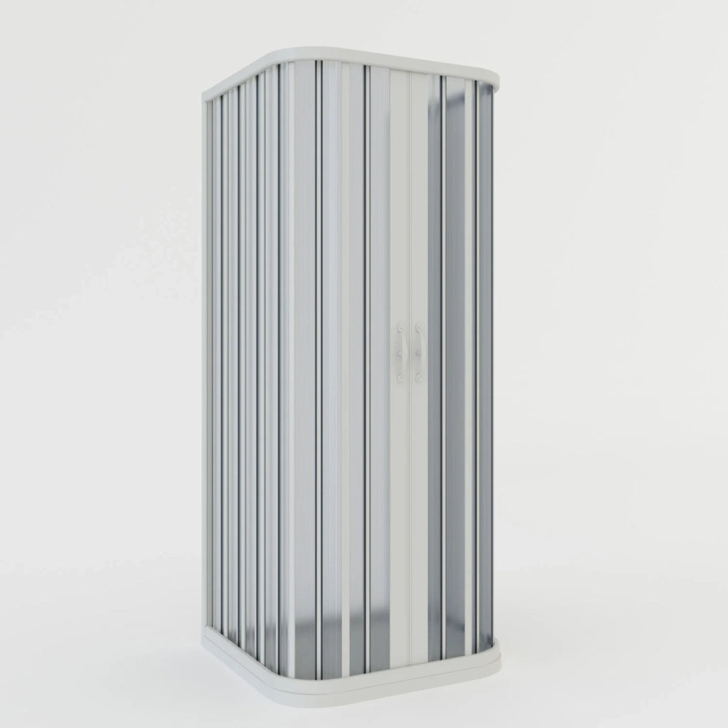Box doccia a 3 lati in PVC a soffietto 80x100x80 cm H 185 mod. Narciso con apertura centrale