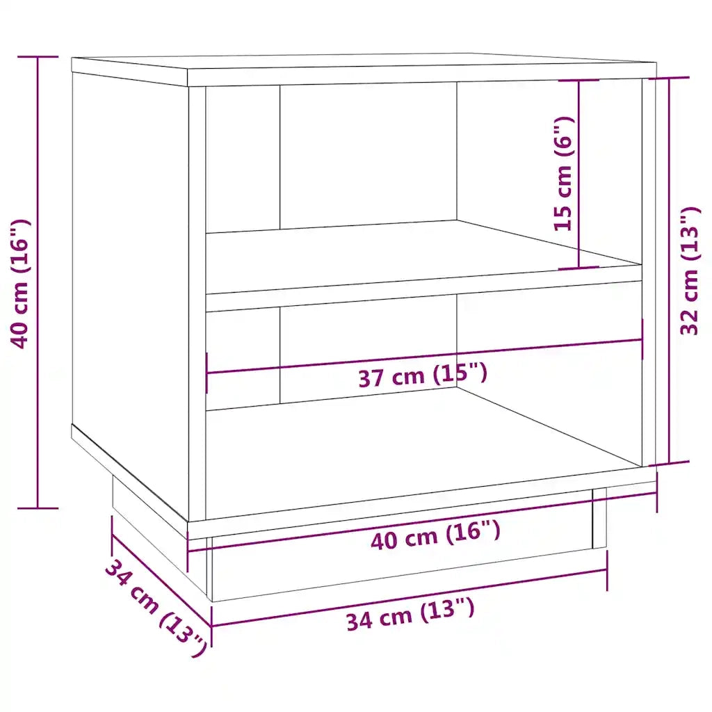 Comodini 2 pz-Set di 2 Tavolino da notte Ambrati 40x34x40 cm in Legno Massello di Pino