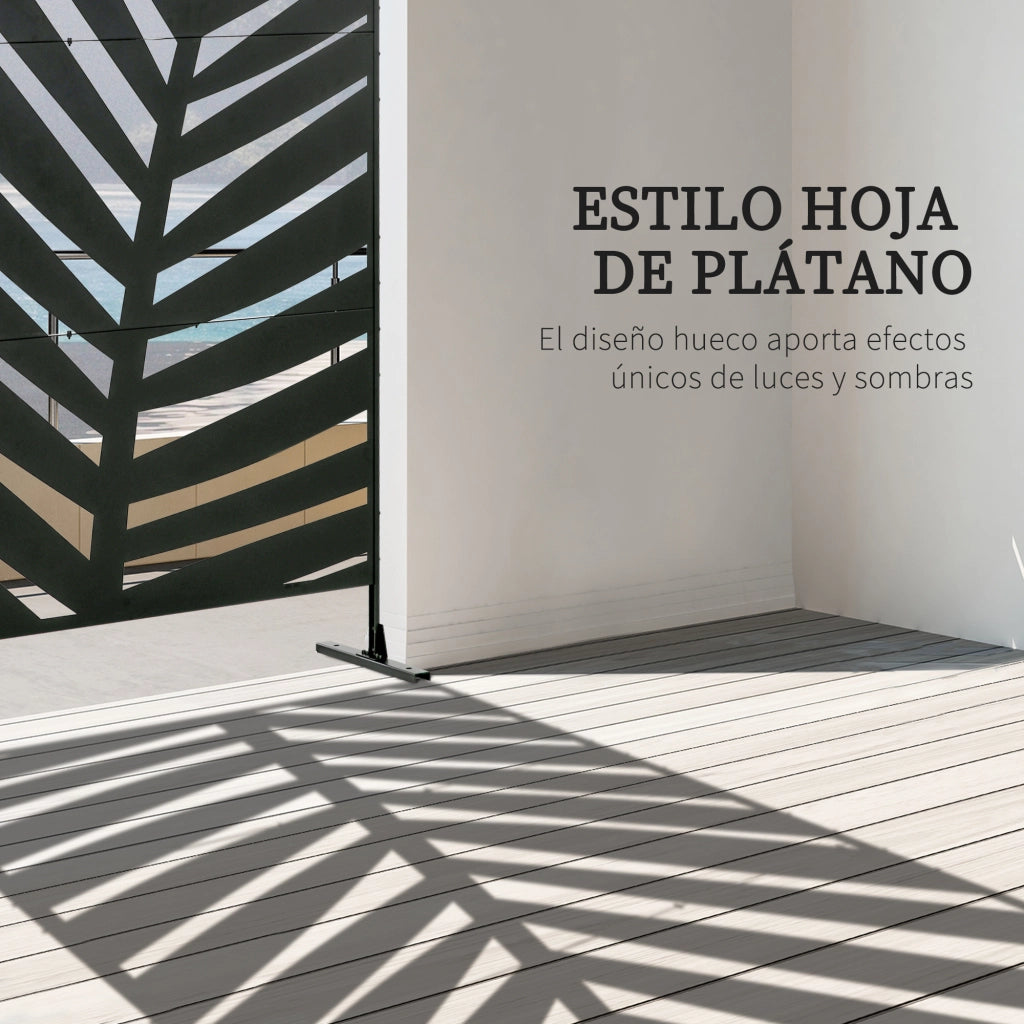 Paravento Separatore Foglia di Banano ¨C Xylo ¨C Esterno Giardino Patio Terrazza 122x45x198cm Nero