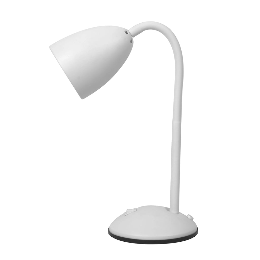 Lampada da scrivania minimal bianca braccio flessibile E27