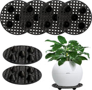 Stand per piante 6 pezzi con griglia di drenaggio e supporti a rete - Adatto per esterno e interno - Drenaggio per giardino e vasi di 20 cm - Piastra rotonda di plastica.