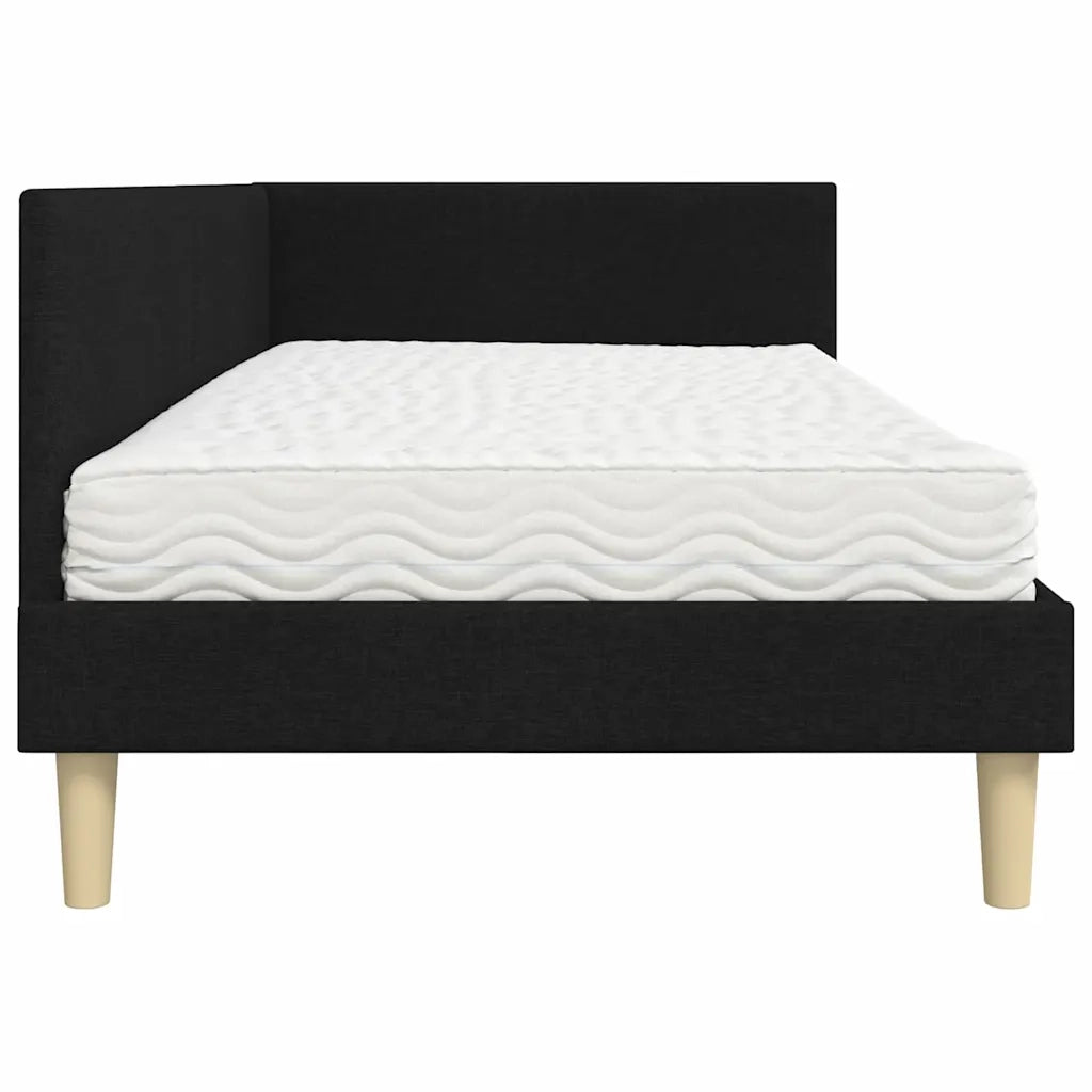 Struttura Letto Angolare con Materasso 2 pcs Verde Tessuto