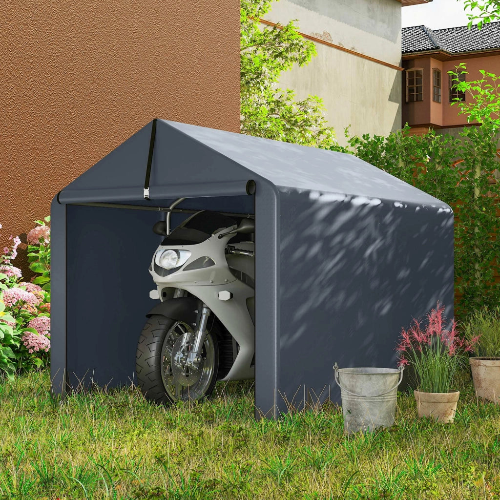 Tenda Garage Impermeabile ¨C zephmum ¨C Grigio, Acciaio Zincato, 162x221.5x163 cm