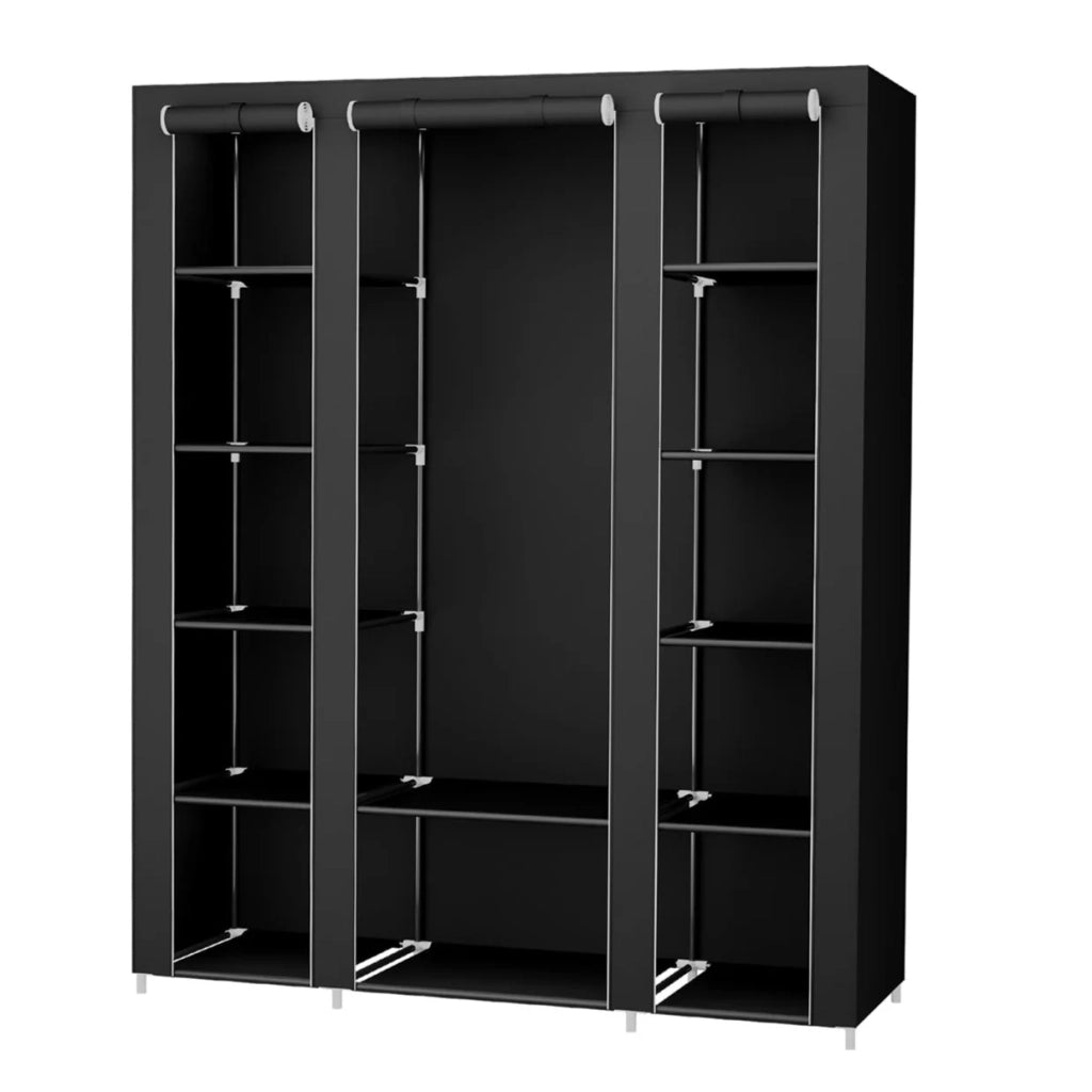 Armadio/guardaroba XXL in tessuto non tessuto 175 x 150 x 45 cm nero 12_0004008
