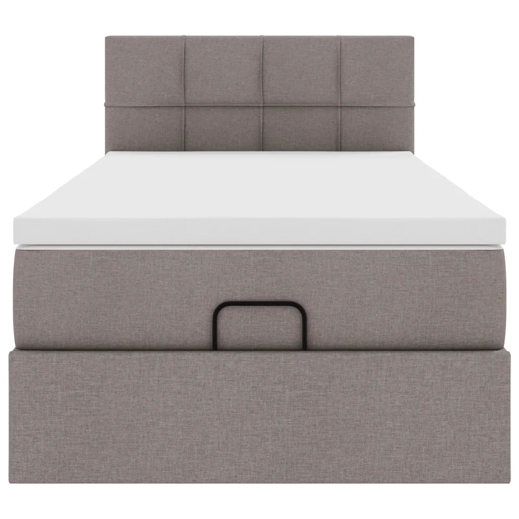 Struttura Letto Pouf con Materasso Tortora 80x200 cm in Tessuto 3312267