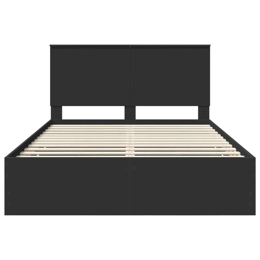 Struttura del letto-Giroletto Nero 140 x 200 cm Legno Ingegnerizzato 711252
