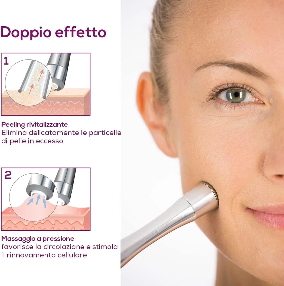 FC 100 Microdermoabrasione, Peeling del Viso Rivitalizzante con Massaggio Sottovuoto