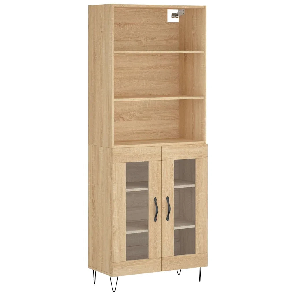 Credenza-Buffet-Armadio da cucina Rovere Sonoma 69,5x34x180 cm in Legno Multistrato 786425