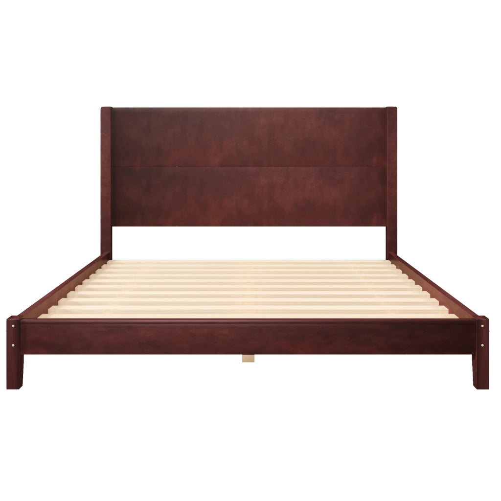 Letto matrimoniale 160x200 - Zephmum - Testiera e rete a doghe incluse, colore marrone