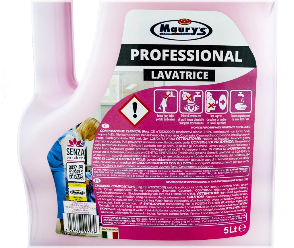 MAURY'S PROFESSIONAL 5LT DETERGENTE LAVATRICE FIORI DI LOTO