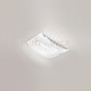NEREIDE P/P- PLAFONIERA IN METALLO CROMO E VETRO DECORATO BIANCO 2 LUCI ATTACCO E27 35CM
