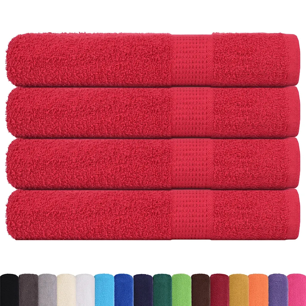vidaXL Asciugamani 4 pz Rossi 100x200 cm 360 g/m² 100% Cotone